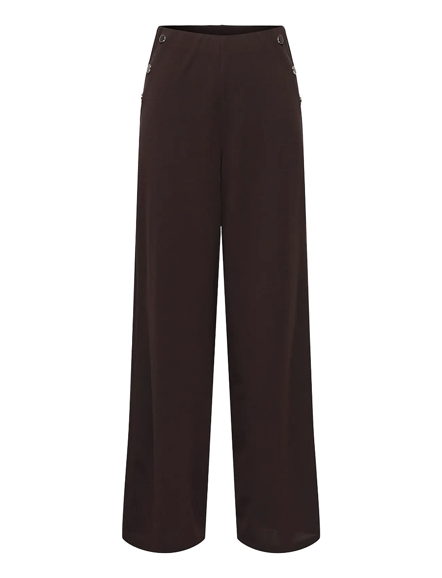 JDY - JDYGEGGO LIFE BUTTON PANT JRS NOOS - hosen mit weitem bein - chocolate torte - 1