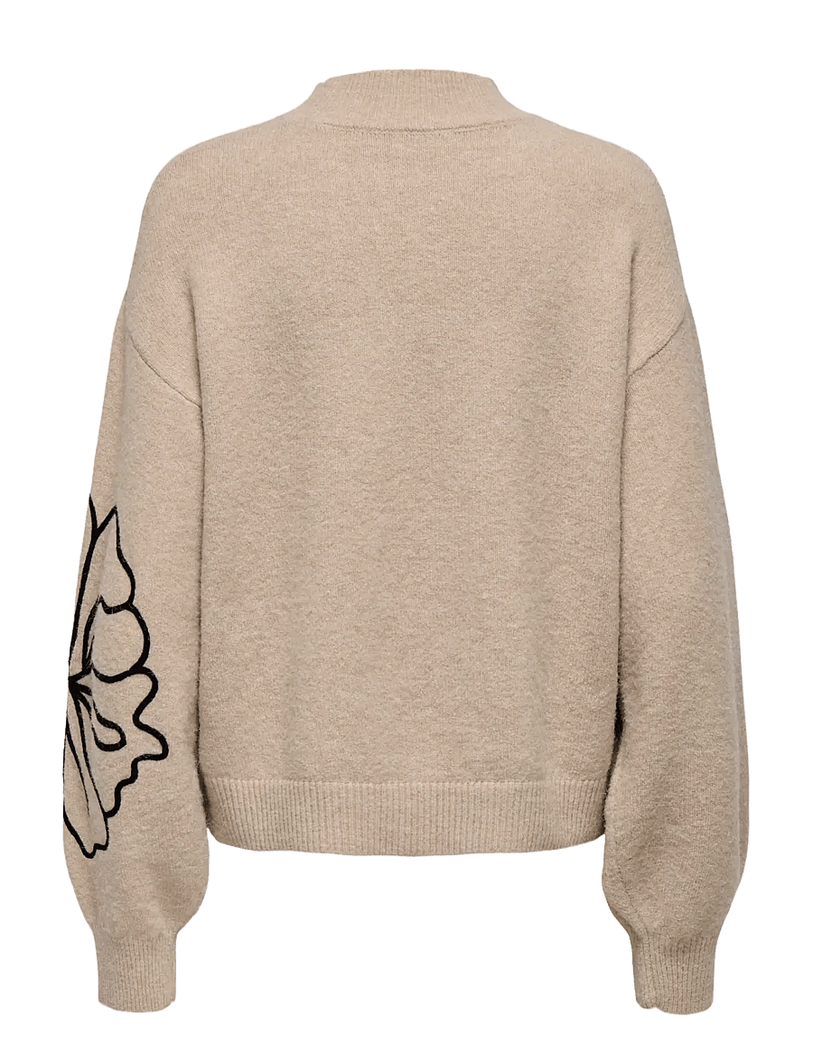 JDY - JDYJELLA L/S FLOWER PULLOVER KNT NOOS - cement - 2