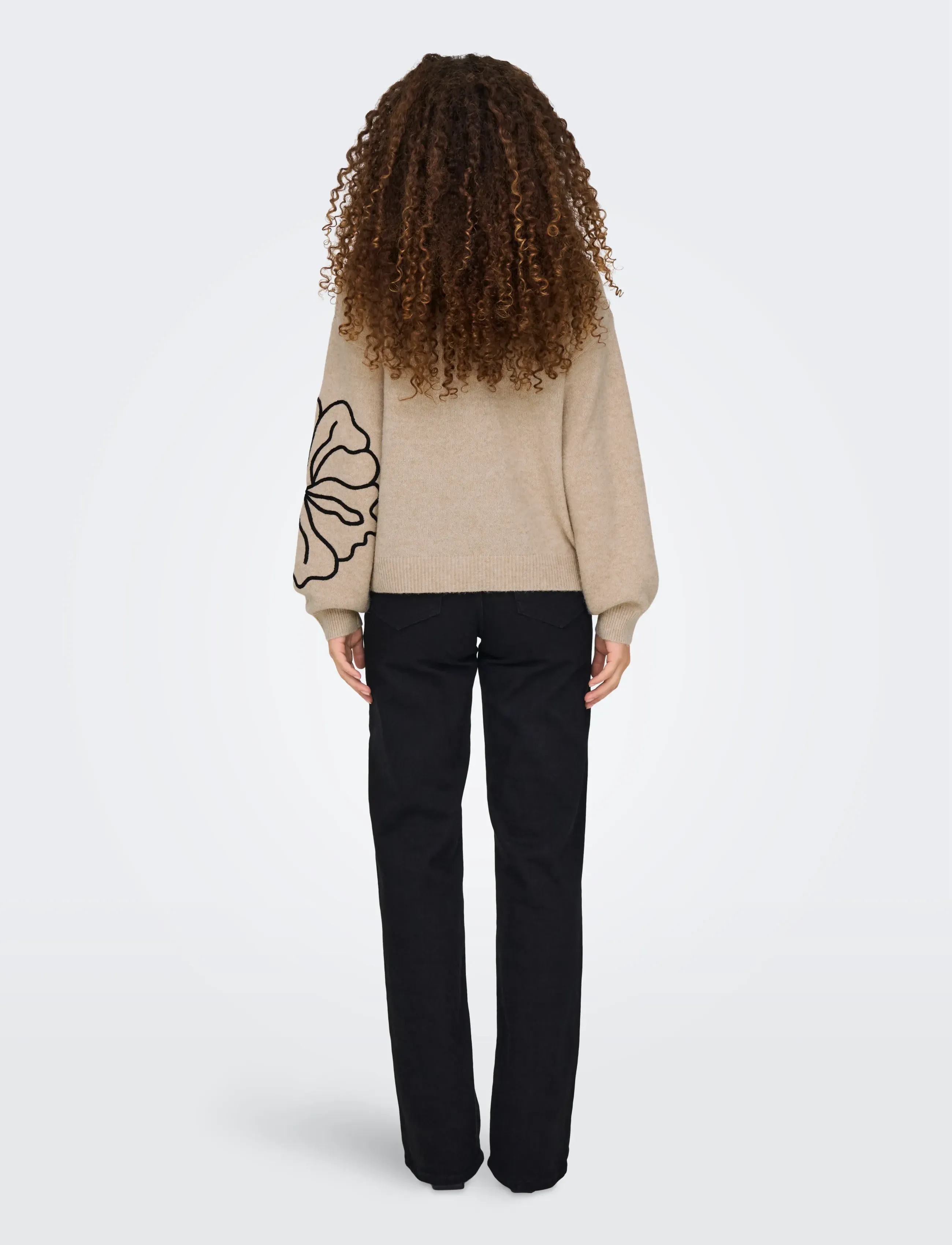 JDY - JDYJELLA L/S FLOWER PULLOVER KNT NOOS - cement - 3