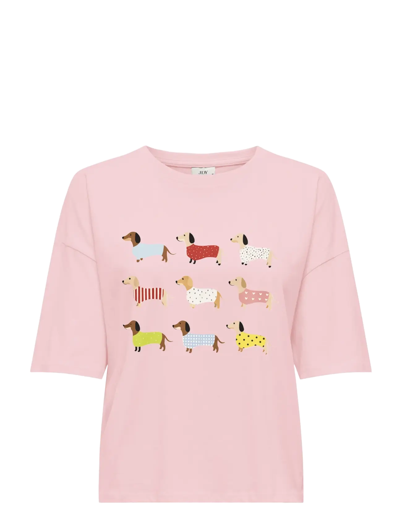 JDY JDYCALLY S/S PRINT TOP JRS - JDY - CHALK PINK / pink/rose