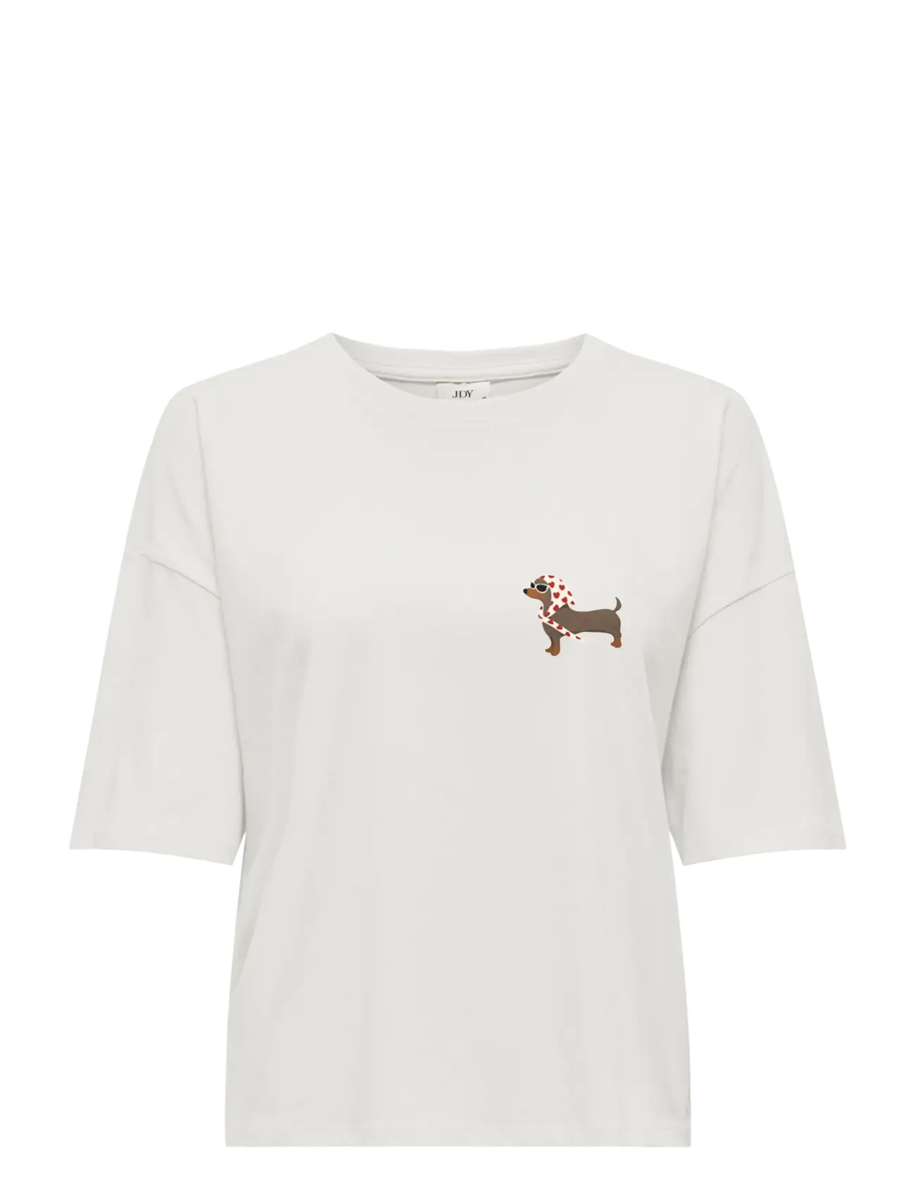 JDY JDYCALLY S/S PRINT TOP JRS - T-Shirts & Tops - CLOUD DANCER / white