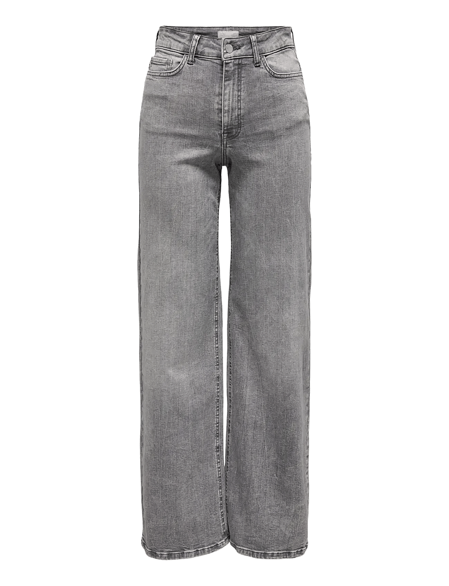 JDY - JDYFELINA-FINA HW WIDE LT GREY JEANS DNM - brede jeans - light grey denim - 1