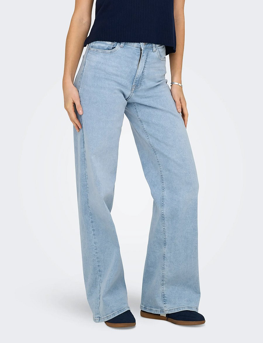 JDY - JDYFELINA-FINA HW WIDE JNS LBD DNM NOOS - jeans met wijde pijpen - light blue denim - 0