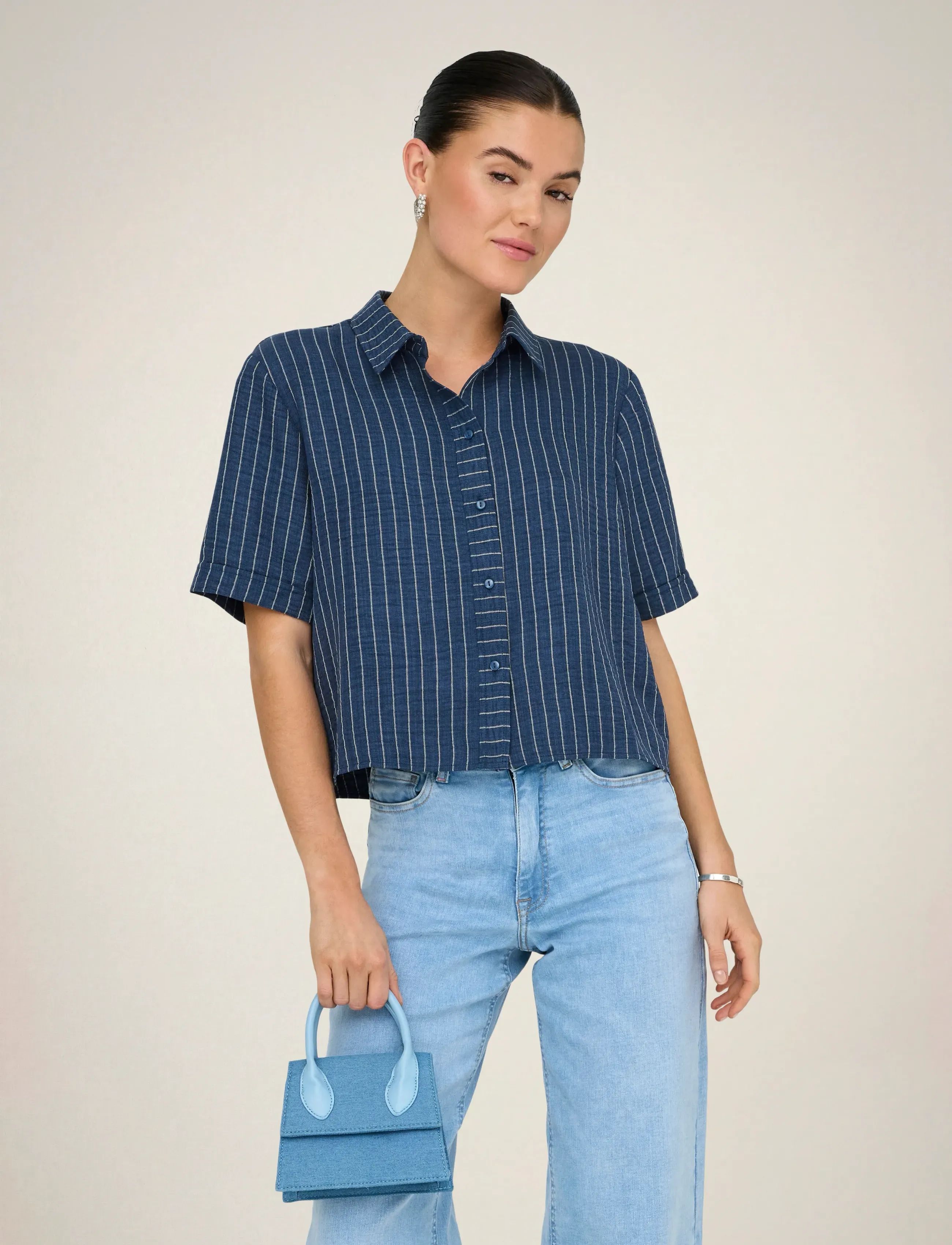 JDY JDYPOWER S/S SHORT SHIRT WVN NOOS - Skjorter - INSIGNIA BLUE / blue
