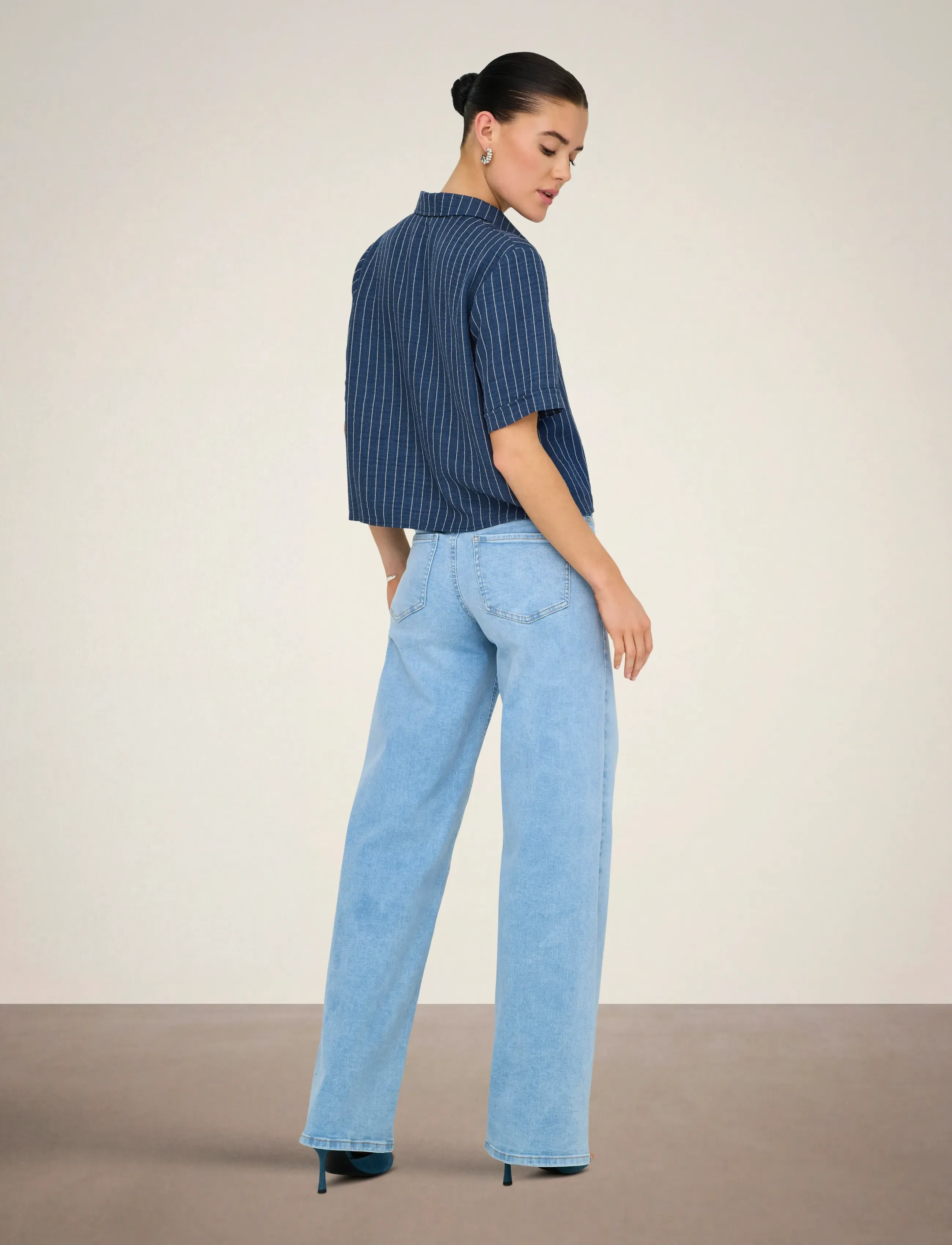 JDY - JDYPOWER S/S SHORT SHIRT WVN NOOS - kortærmede skjorter - insignia blue - 3