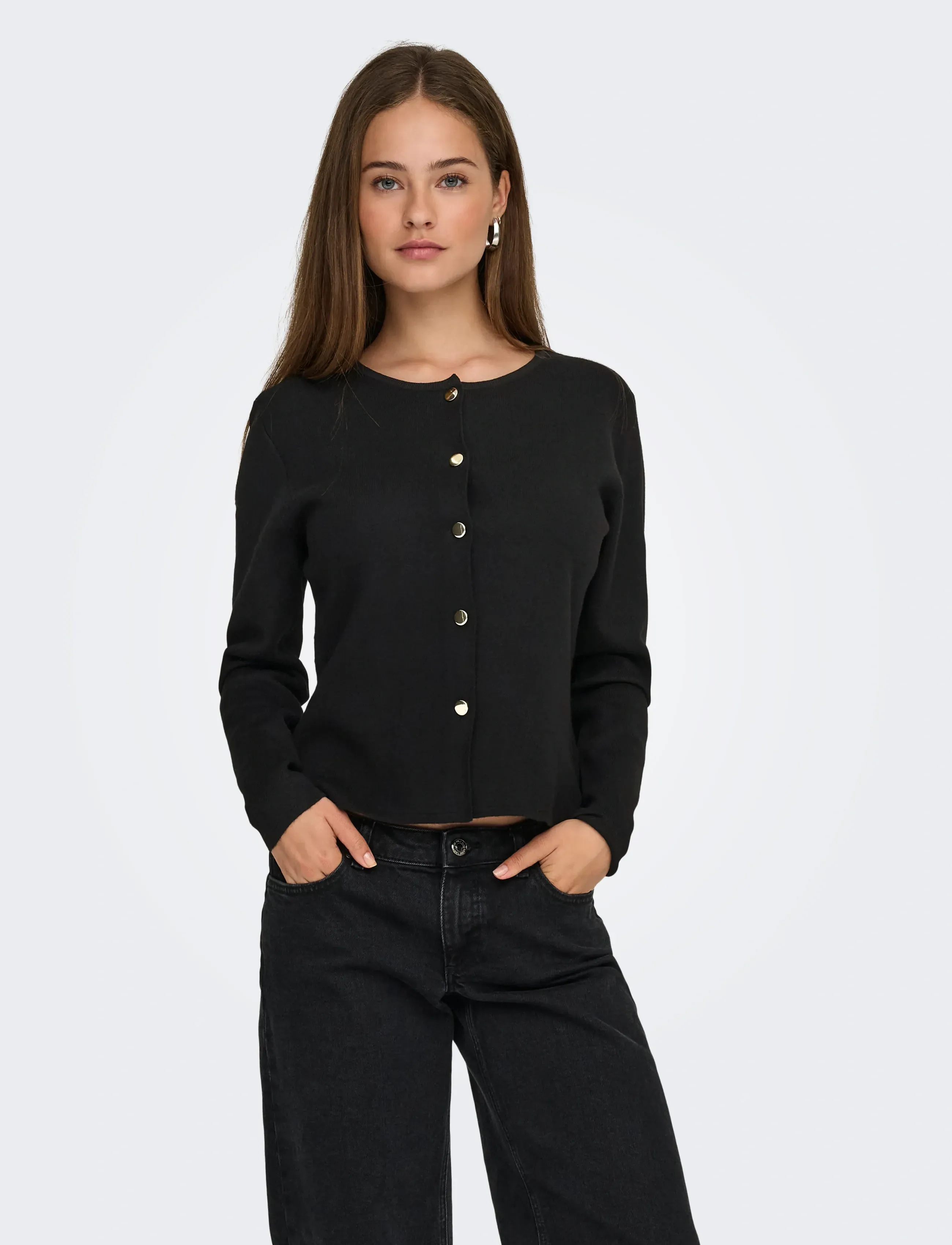 JDY prime Life L/S On Fitted Cardigan Knt, XXL, Knitwear, Schwarz - Cardigans, Frauen