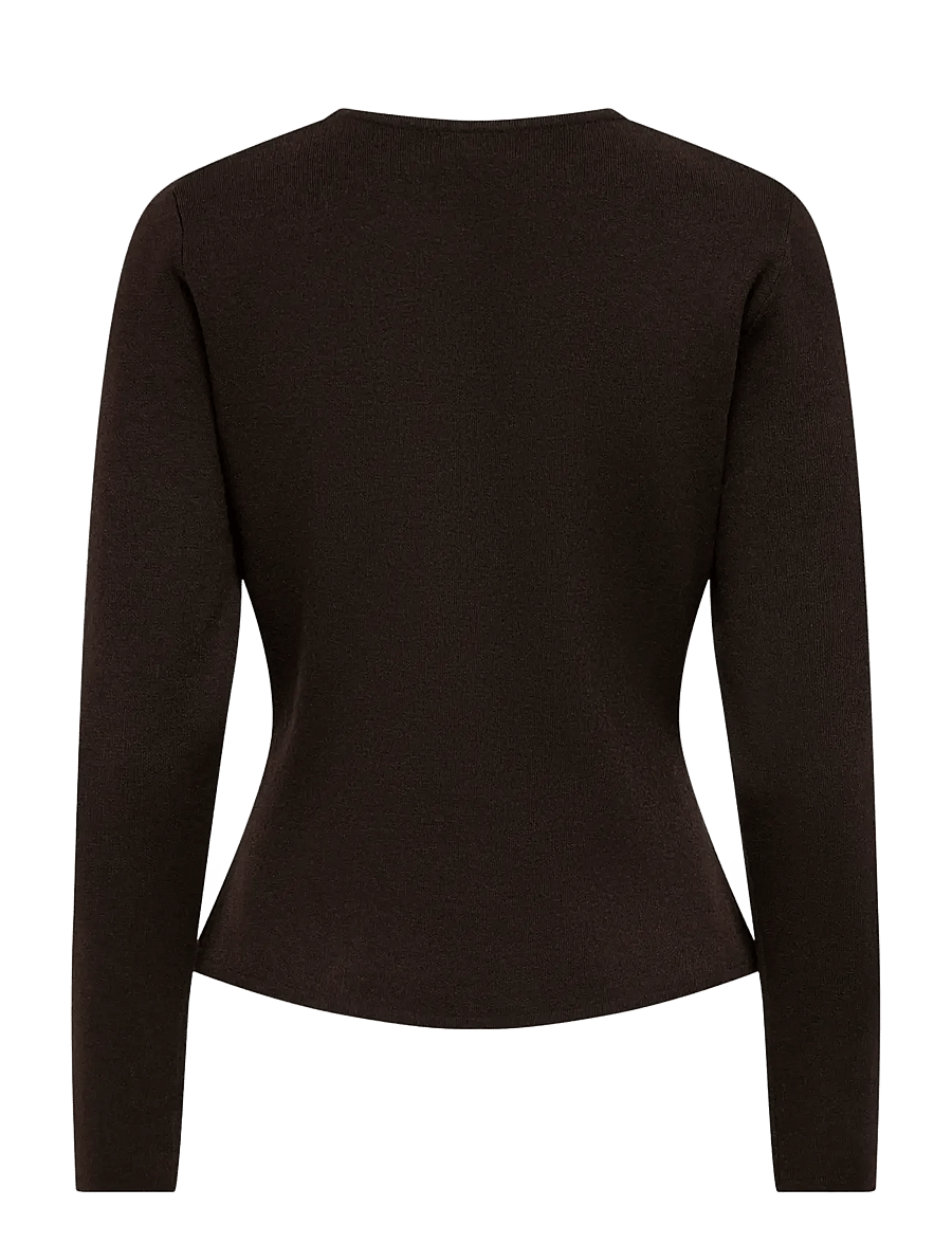 JDY - JDYPRIME LIFE L/S ON FITTED CARDIGAN KNT - strickjacken - chocolate torte - 2