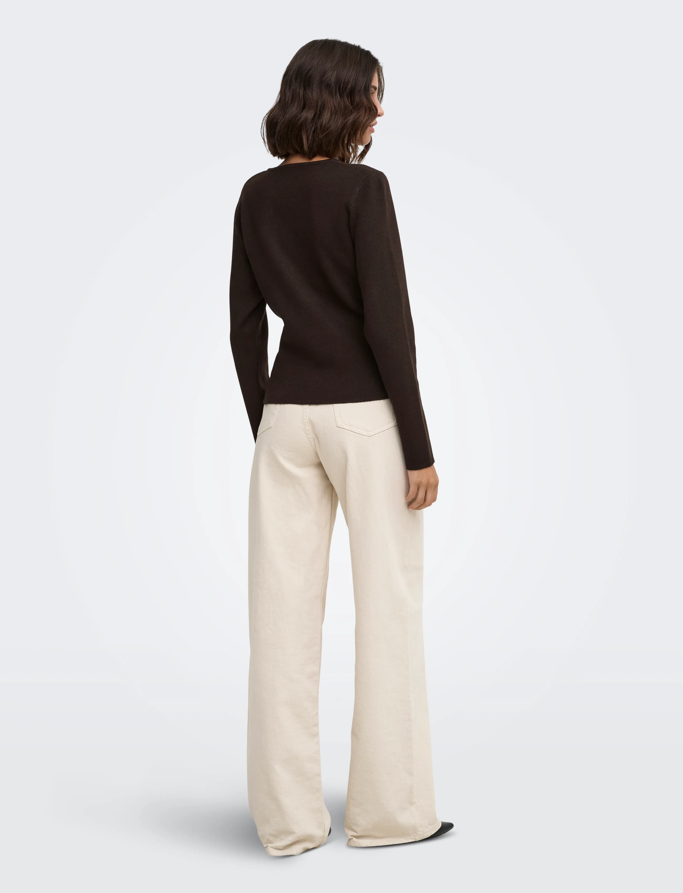 JDY - JDYPRIME LIFE L/S ON FITTED CARDIGAN KNT - strickjacken - chocolate torte - 3