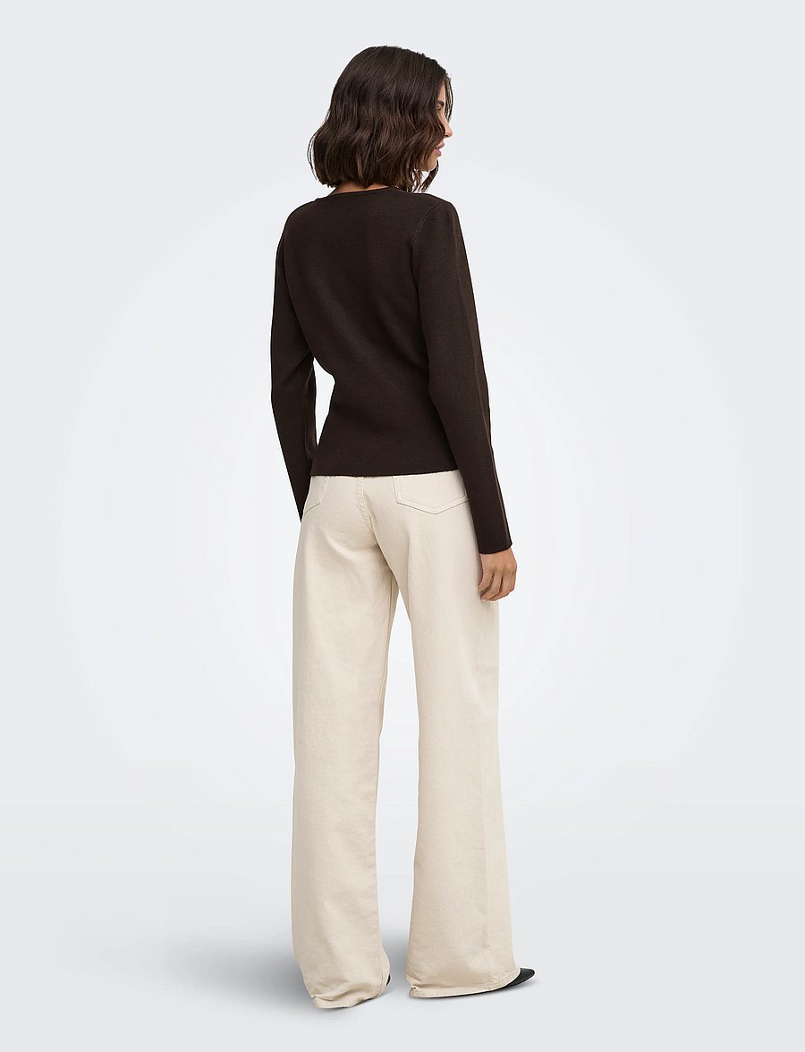 JDY - JDYPRIME LIFE L/S ON FITTED CARDIGAN KNT - strickjacken - chocolate torte - 3
