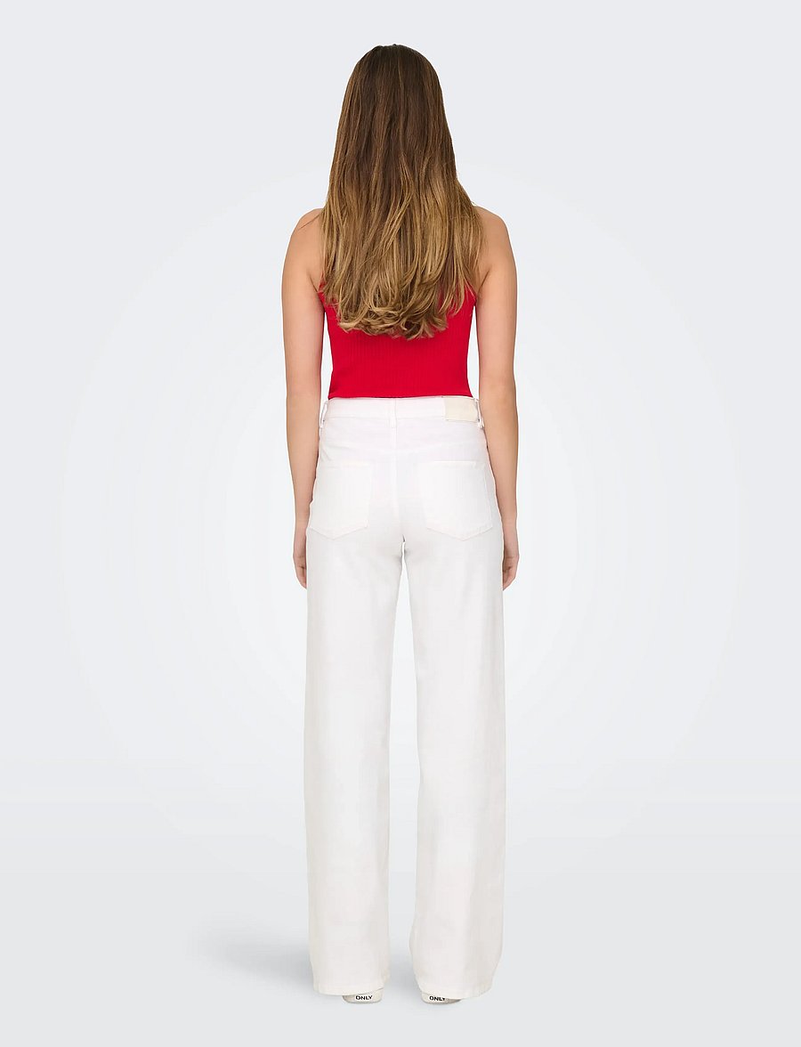 JDY - JDYFELINA-FINA HW WIDE WHITEJNS DNM - hosen mit weitem bein - white denim - 3