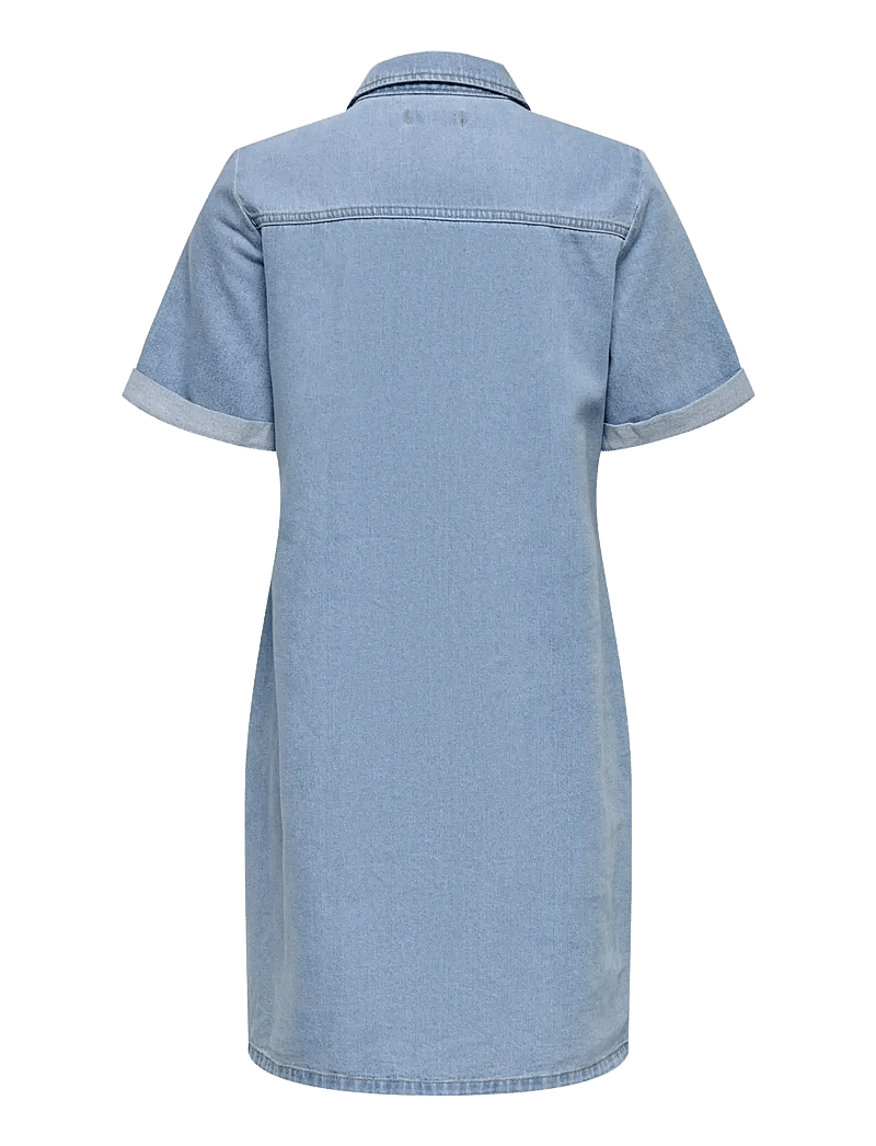 JDY - JDYESMEE SS BUTTON DRESS DNM - skjortekjoler - light blue denim - 2