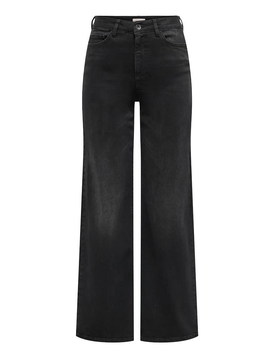 JDY - JDYFELINA-FINA HW WIDE BLK JEANSDNM NOOS - hosen mit weitem bein - black denim - 1