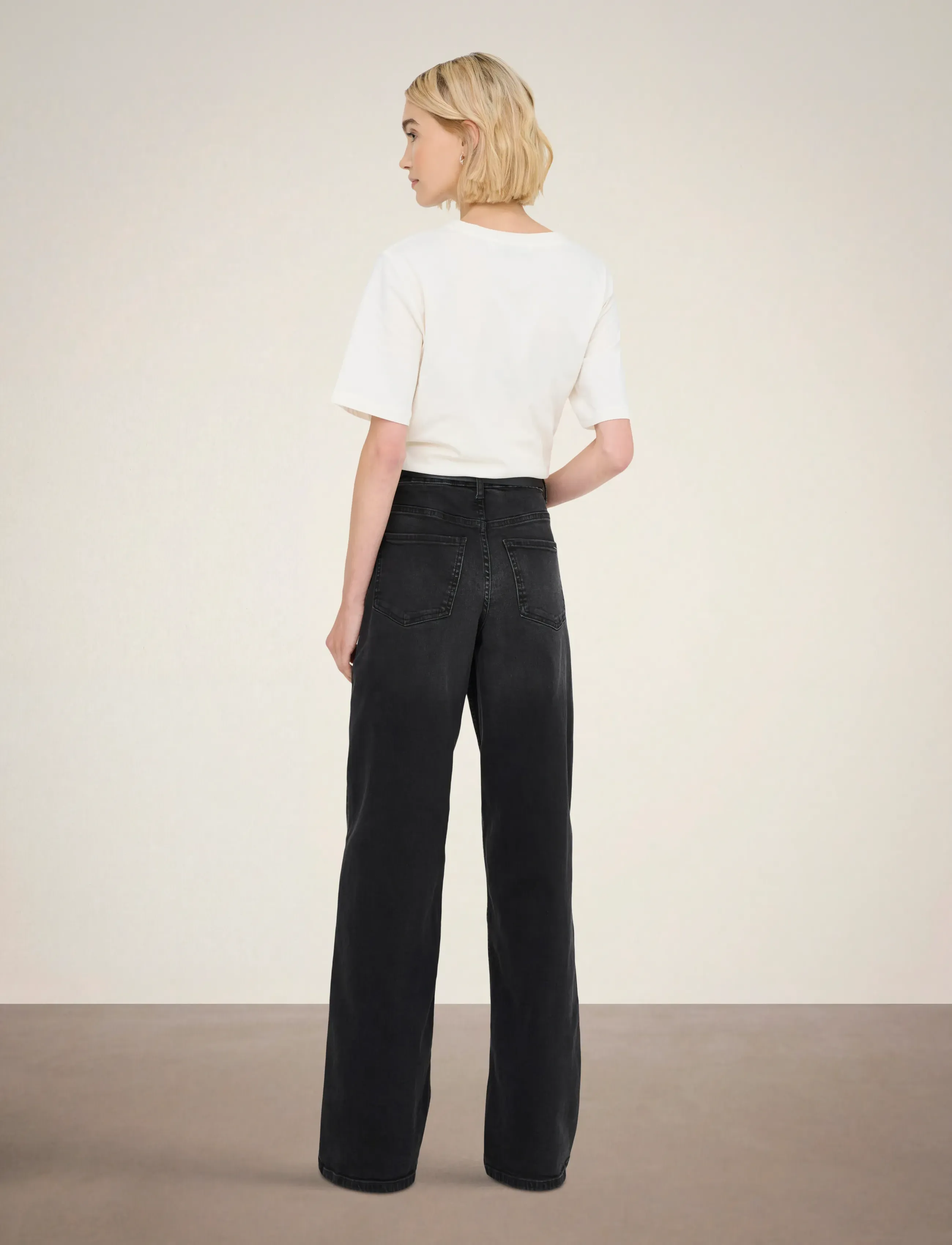 JDY - JDYFELINA-FINA HW WIDE BLK JEANSDNM NOOS - hosen mit weitem bein - black denim - 3
