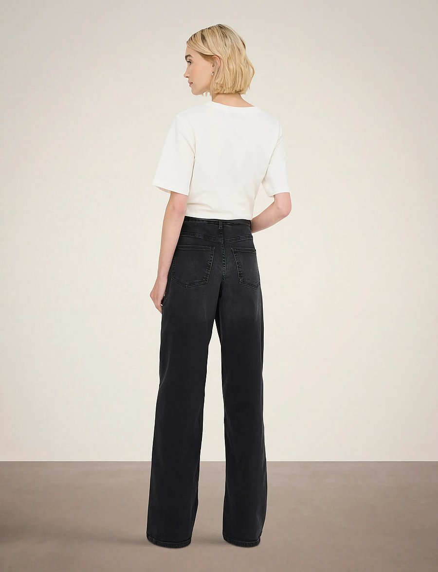 JDY - JDYFELINA-FINA HW WIDE BLK JEANSDNM NOOS - hosen mit weitem bein - black denim - 3