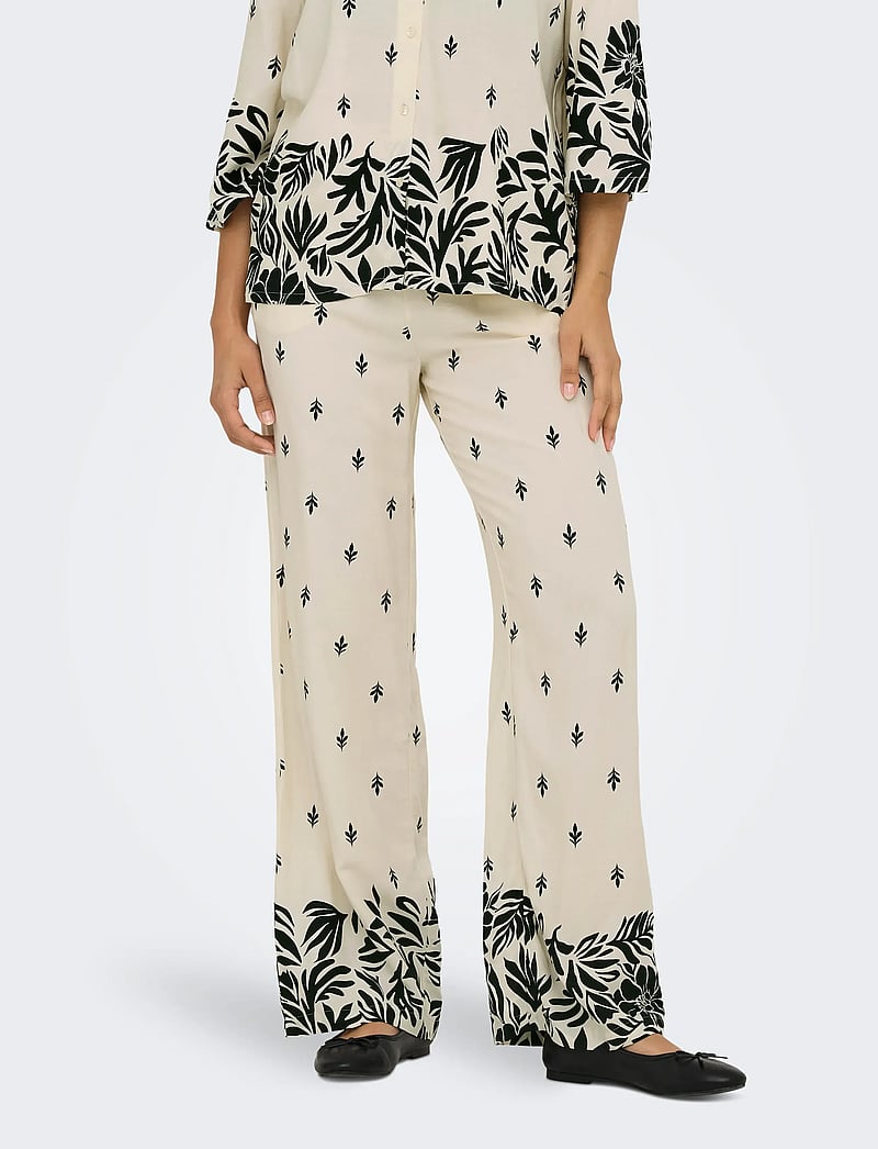 JDY - JDYMAGGIE LIFE MW WIDE PANT WVN - hosen mit weitem bein - sandshell - 0