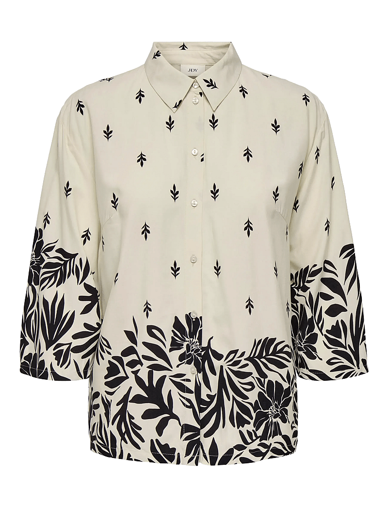 JDY - JDYMAGGIE LIFE LOOSE 3/4 SHIRT WVN - långärmade skjortor - sandshell - 1