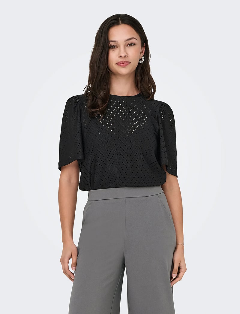 JDY - JDYCARLA CATHINKA S/S TOP JRS NOOS - sviitrid - black - 0