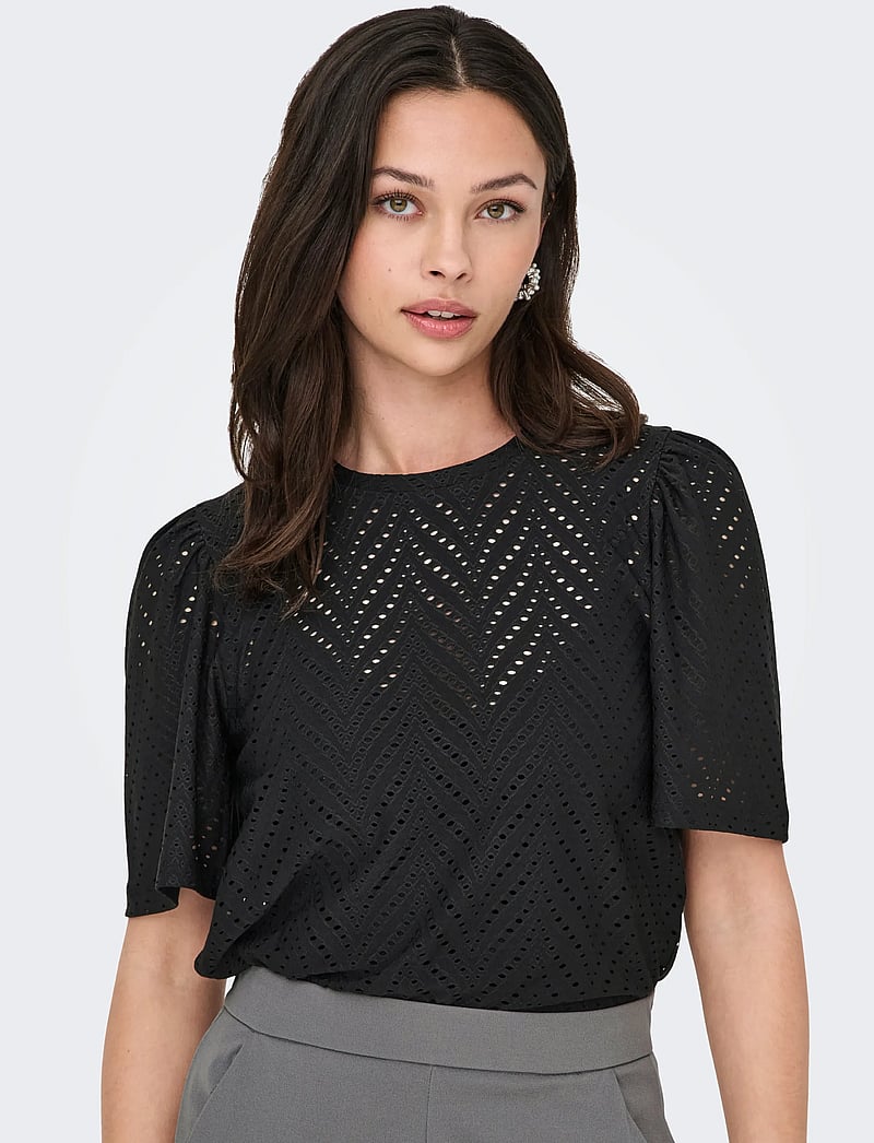 JDY - JDYCARLA CATHINKA S/S TOP JRS NOOS - sviitrid - black - 5