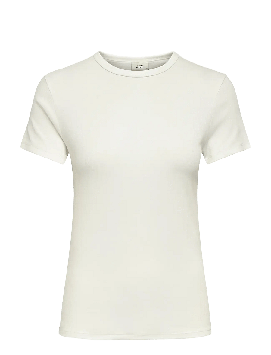 JDY - JDYLUCKY S/S O NECK TOP JRS NOOS - t-shirts - cloud dancer - 1