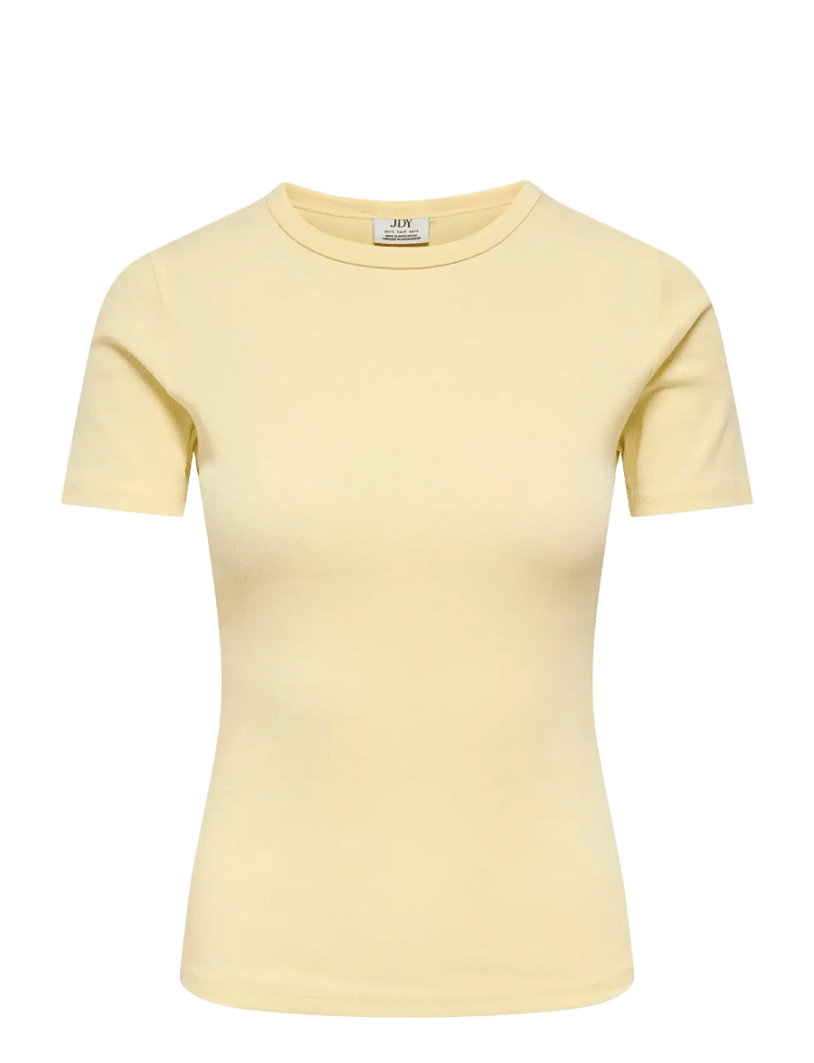 JDY - JDYLUCKY S/S O NECK TOP JRS NOOS - t-shirts - pastel yellow - 1