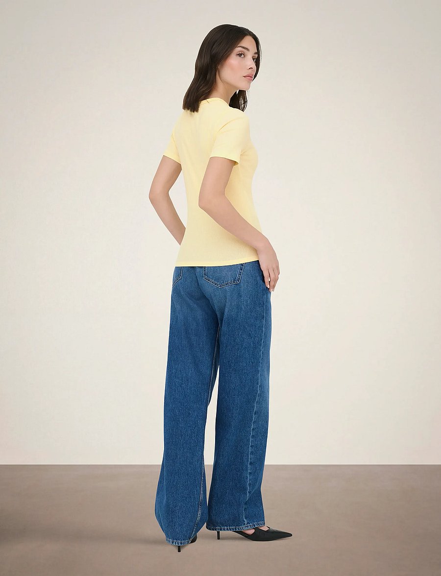 JDY - JDYLUCKY S/S O NECK TOP JRS NOOS - t-shirts - pastel yellow - 3