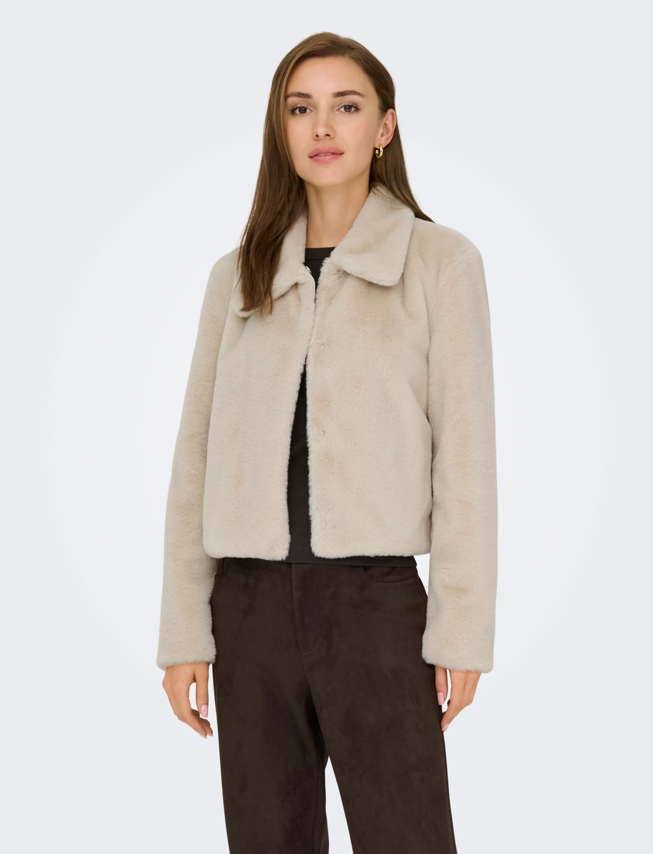 JDY - JDYMACY FAUX FUR JACKET OTW NOOS - moonbeam - 0