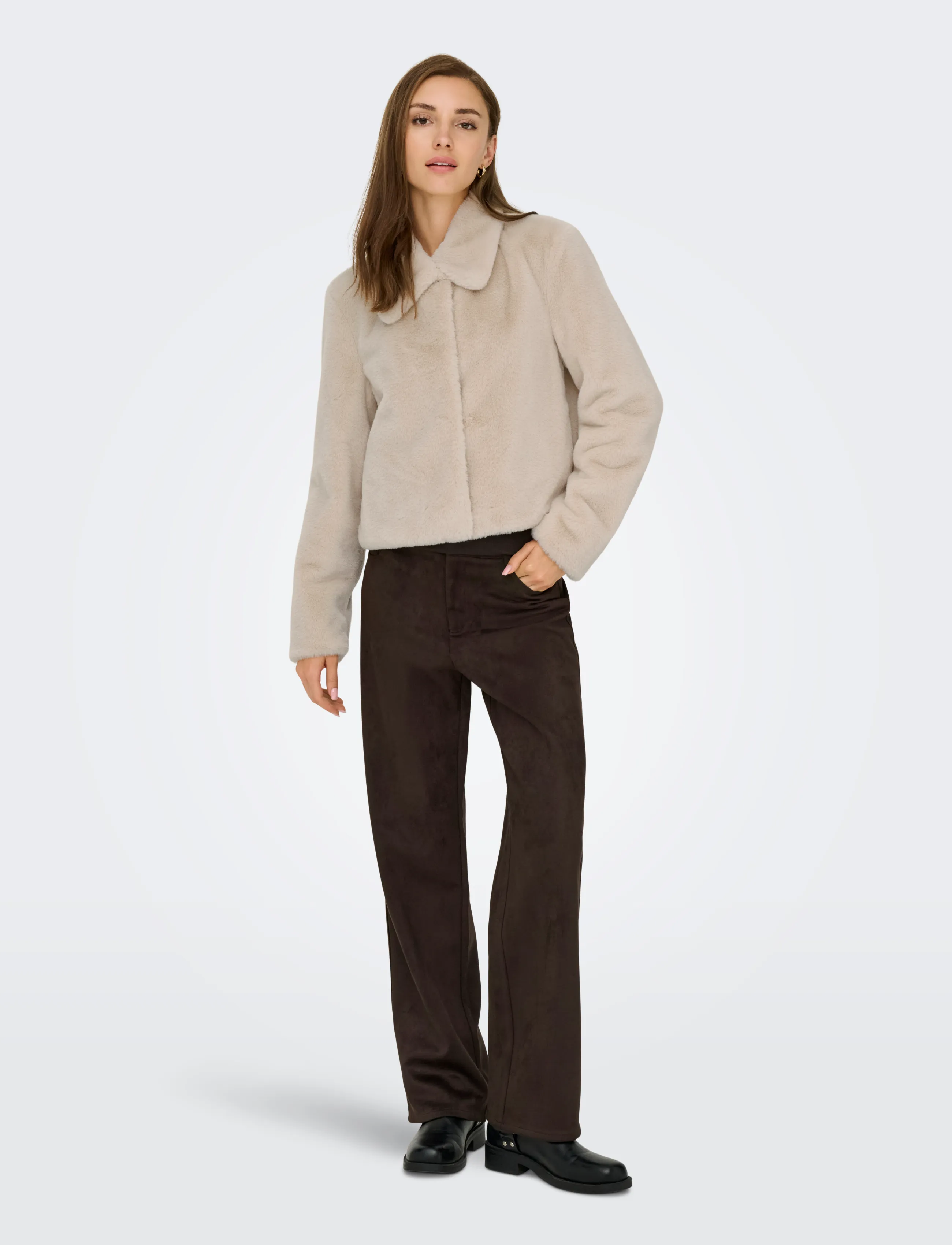 JDY - JDYMACY FAUX FUR JACKET OTW NOOS - moonbeam - 4