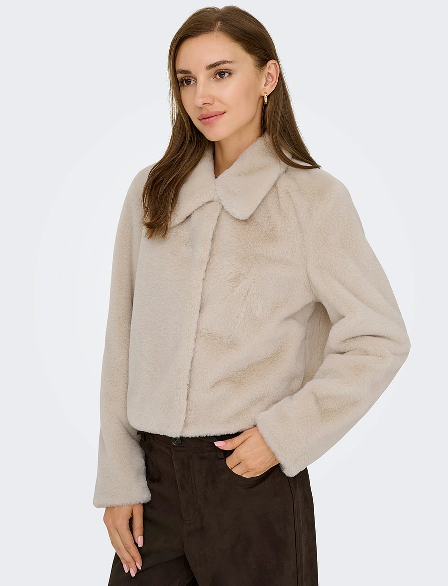 JDY - JDYMACY FAUX FUR JACKET OTW NOOS - moonbeam - 5
