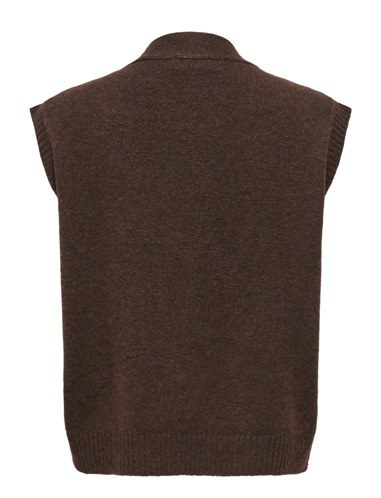 JDY - JDYSUPER S/L V-NECK VEST KNT NOOS - stickade västar - coffee bean - 2