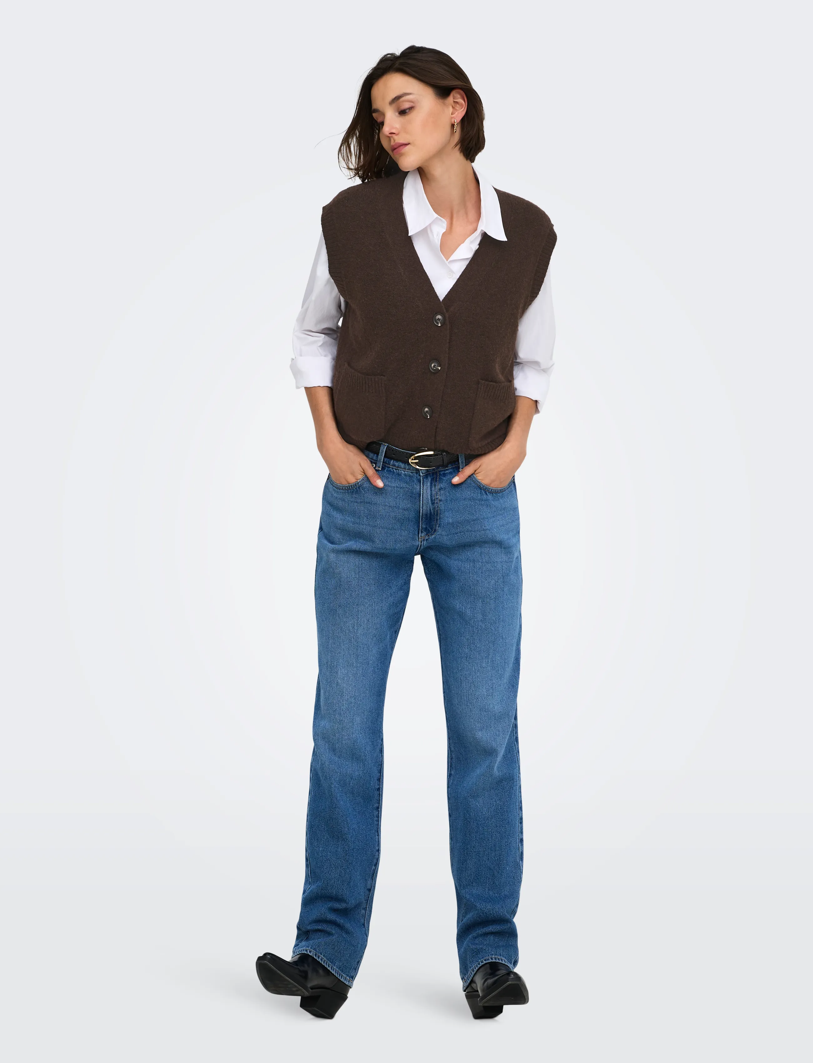 JDY Jdysuper S/L V-Neck Vest Knt Noos stickade västar dam – bild 5