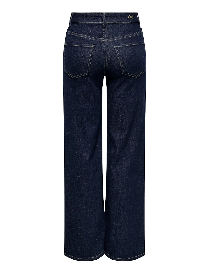 JDY - JDYFELINA-FINA HW WIDE RINSE JNSDNM NOOS - leveälahkeiset farkut - dark blue denim - 2