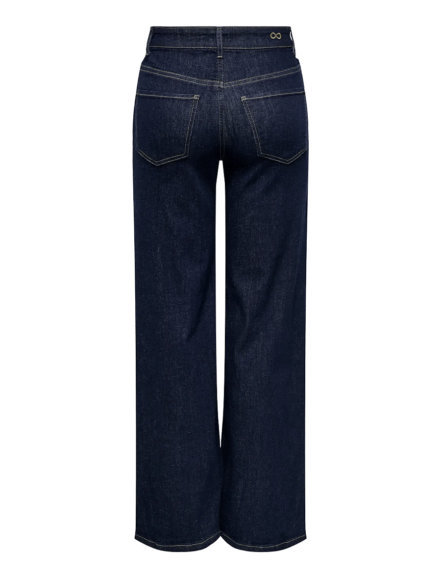 JDY - JDYFELINA-FINA HW WIDE RINSE JNSDNM NOOS - pantalons larges - dark blue denim - 2