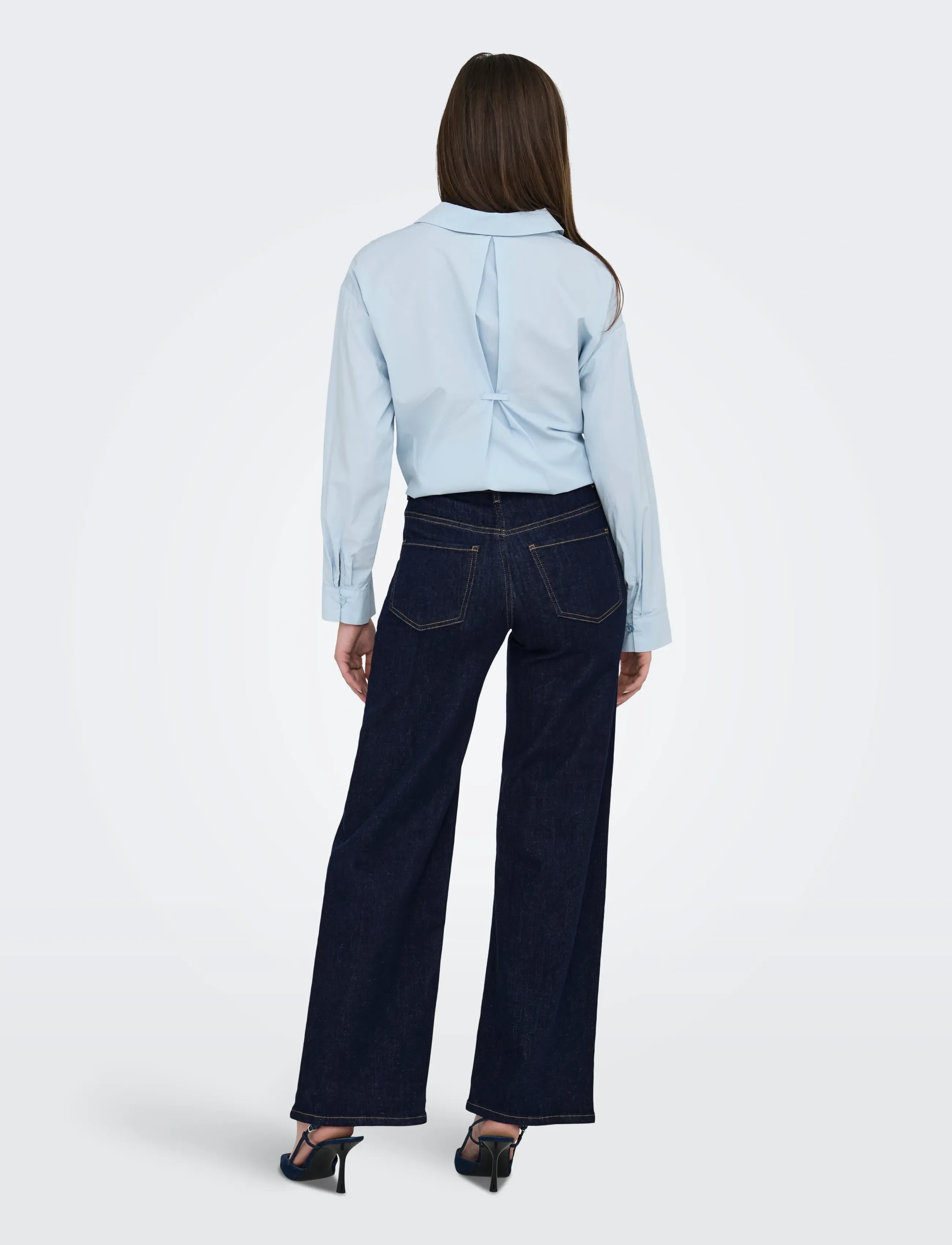 JDY - JDYFELINA-FINA HW WIDE RINSE JNSDNM NOOS - pantalons larges - dark blue denim - 3