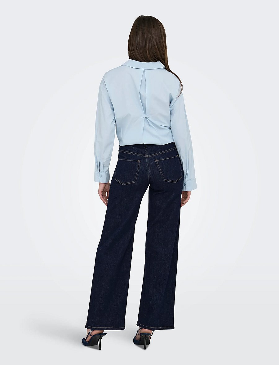 JDY - JDYFELINA-FINA HW WIDE RINSE JNSDNM NOOS - pantalons larges - dark blue denim - 3