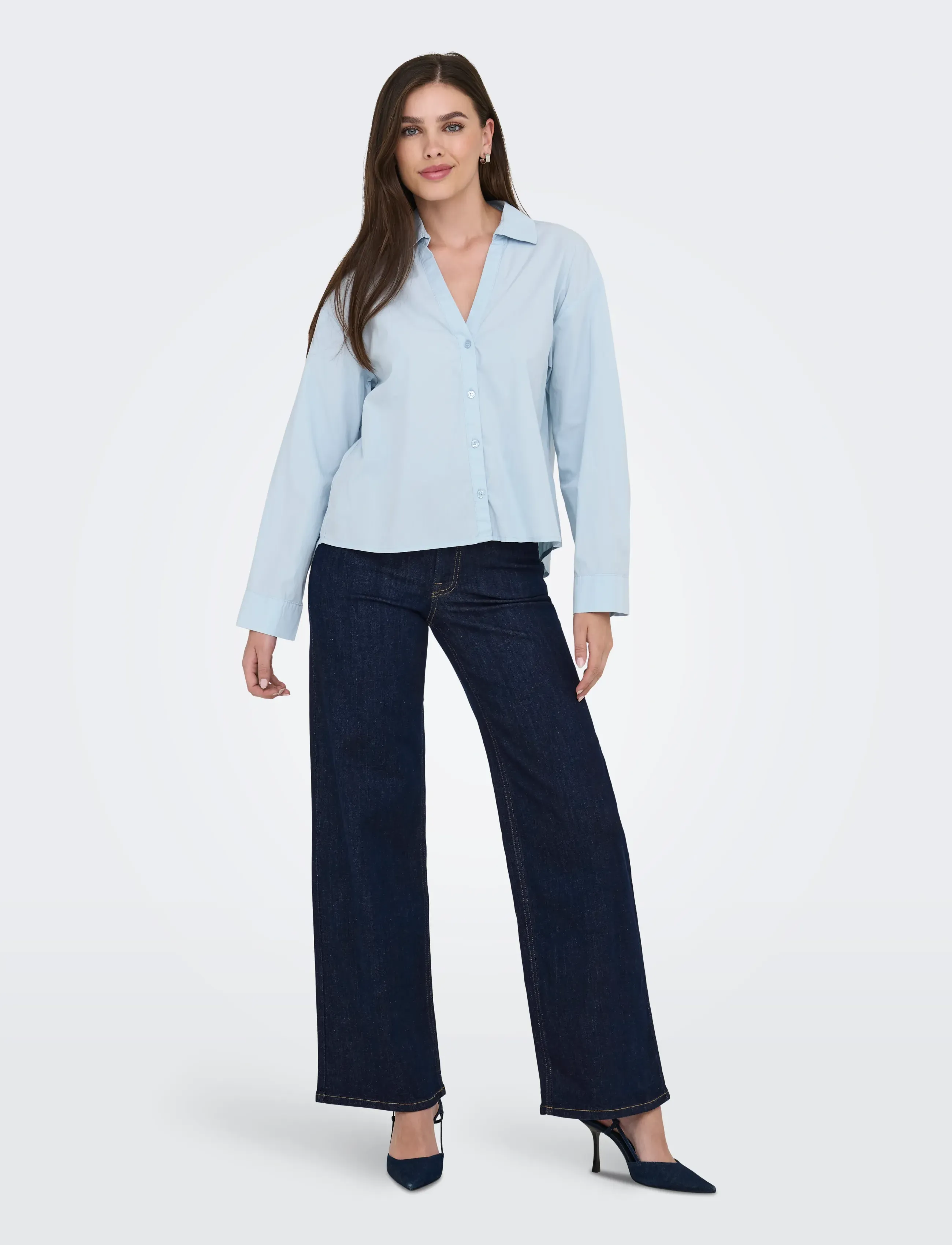 JDY - JDYFELINA-FINA HW WIDE RINSE JNSDNM NOOS - pantalons larges - dark blue denim - 5