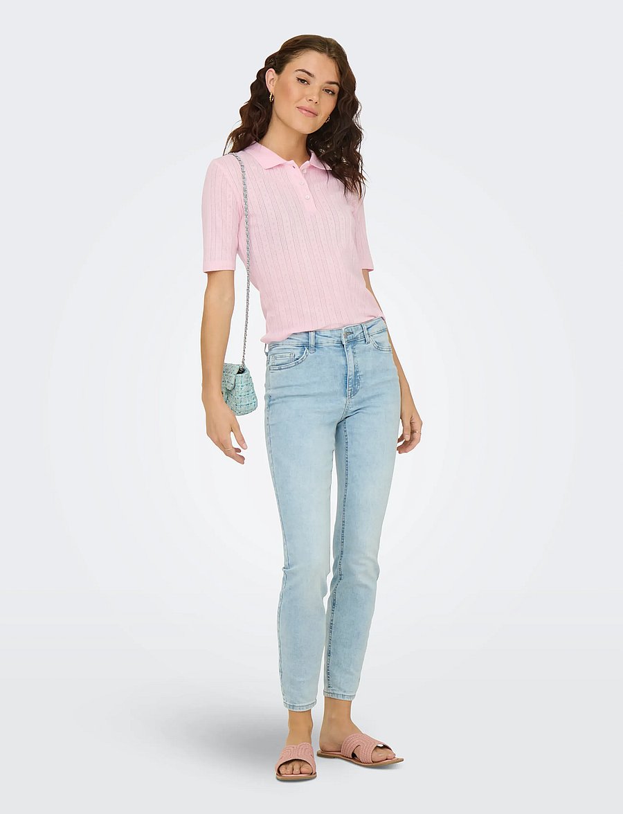 JDY - JDYSALSA S/S POLO TOP JRS NOOS - polo shirts - light pink - 4
