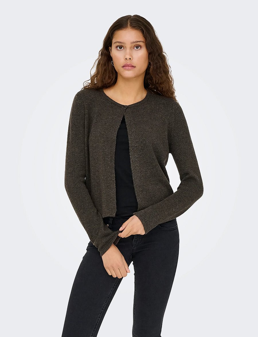 JDY - JDYRUE L/S ONEBUTTON CARDI KNT NOOS - strickjacken - bracken - 0