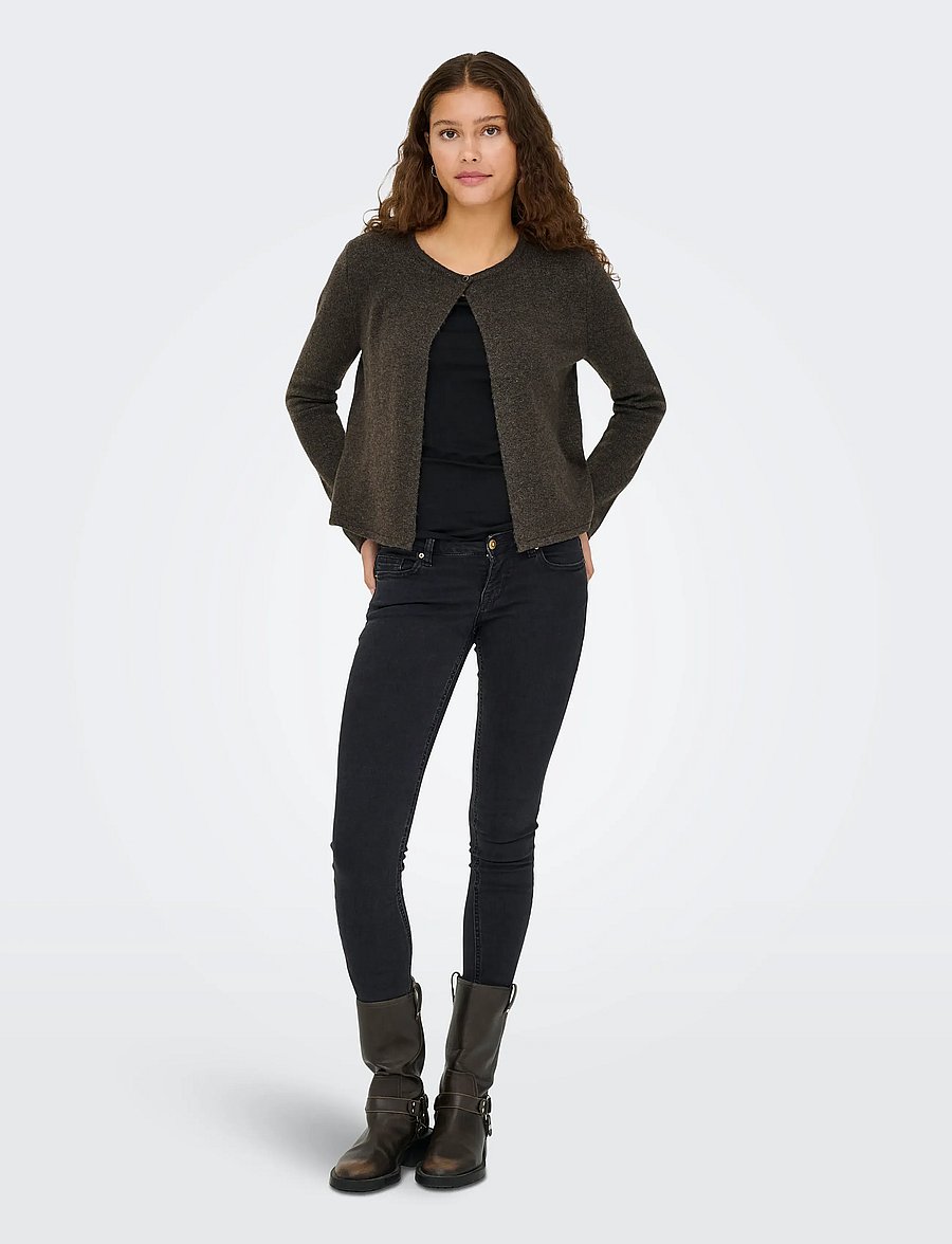 JDY - JDYRUE L/S ONEBUTTON CARDI KNT NOOS - strickjacken - bracken - 4