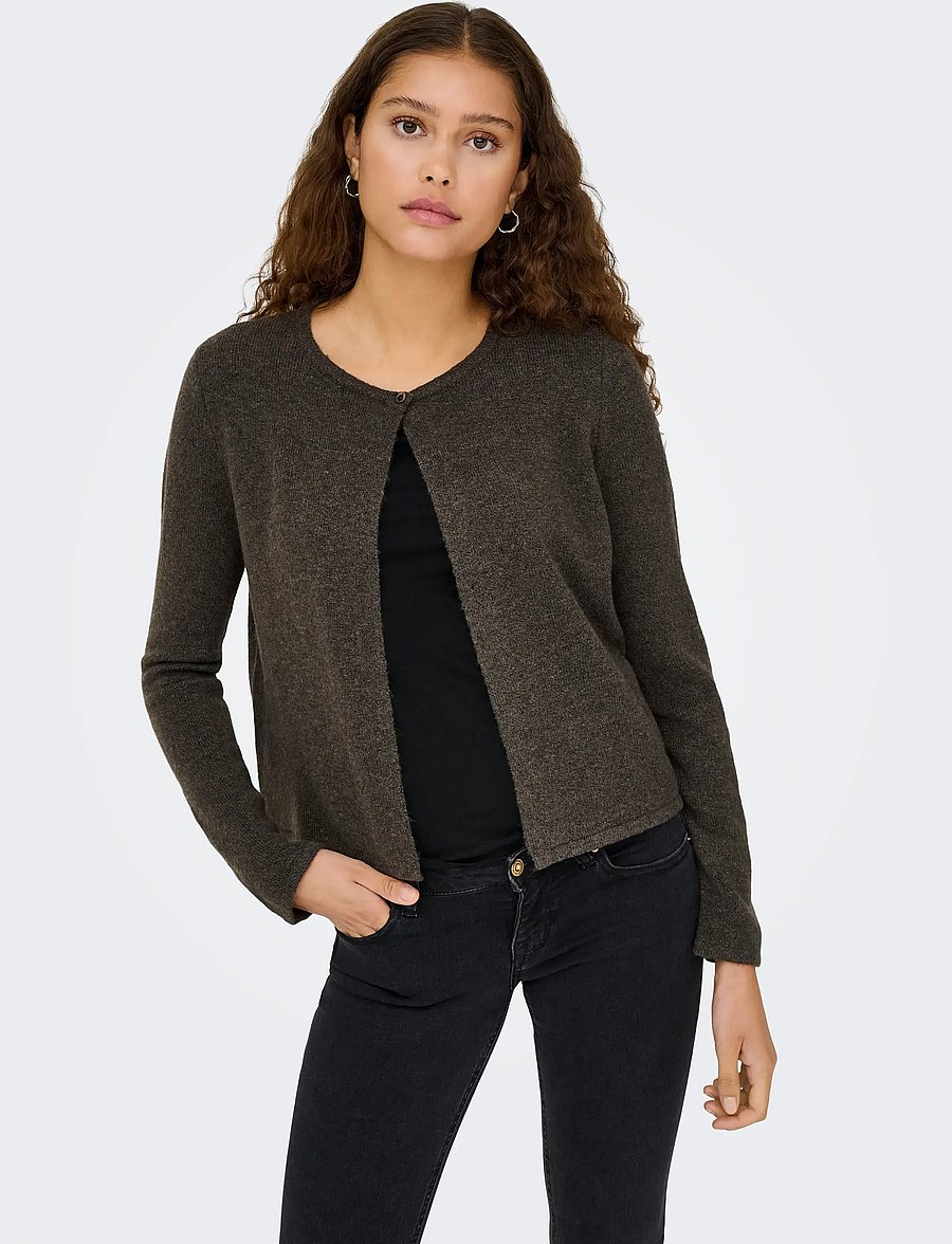JDY - JDYRUE L/S ONEBUTTON CARDI KNT NOOS - strickjacken - bracken - 5