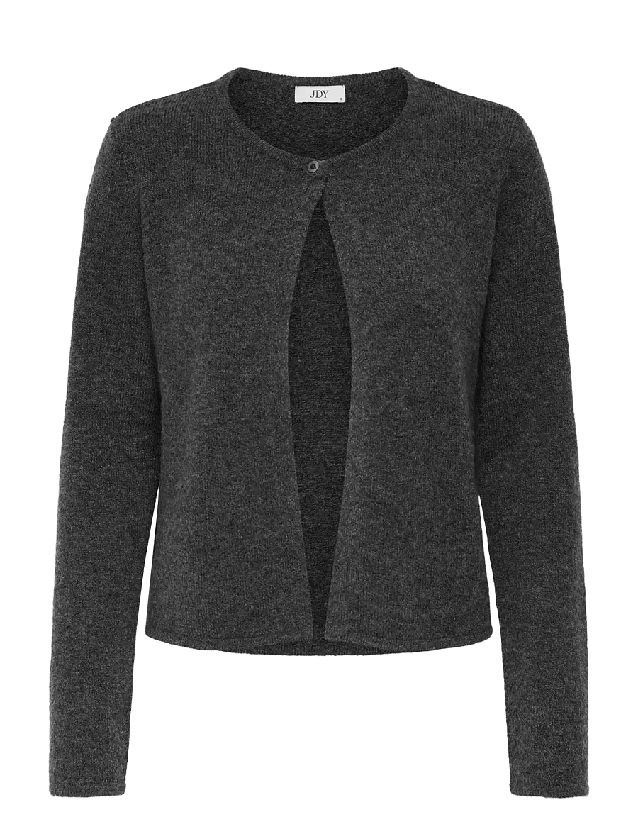 JDY - JDYRUE L/S ONEBUTTON CARDI KNT NOOS - koftor - dark grey melange - 1