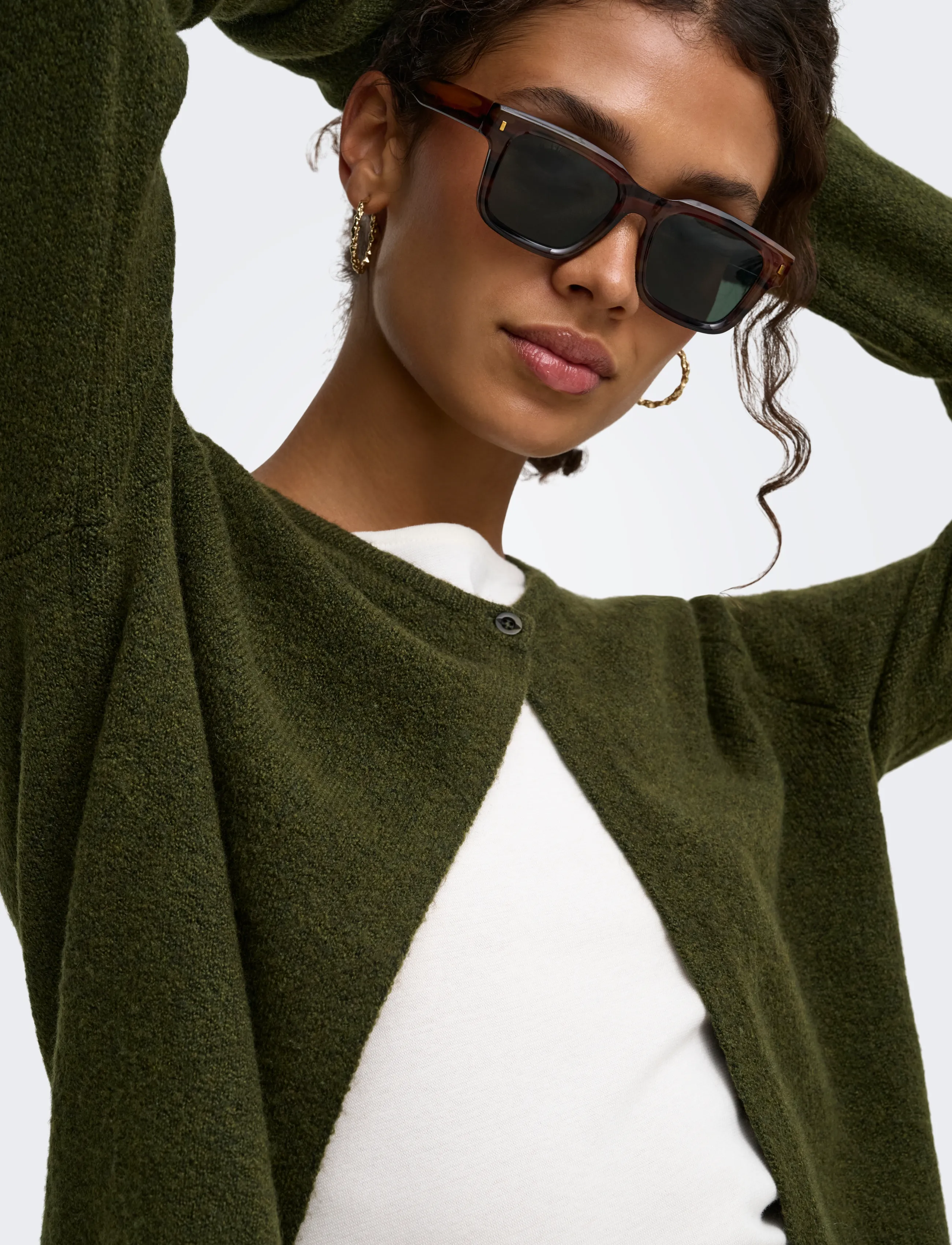 JDY - JDYRUE L/S ONEBUTTON CARDI KNT NOOS - dark olive - 5