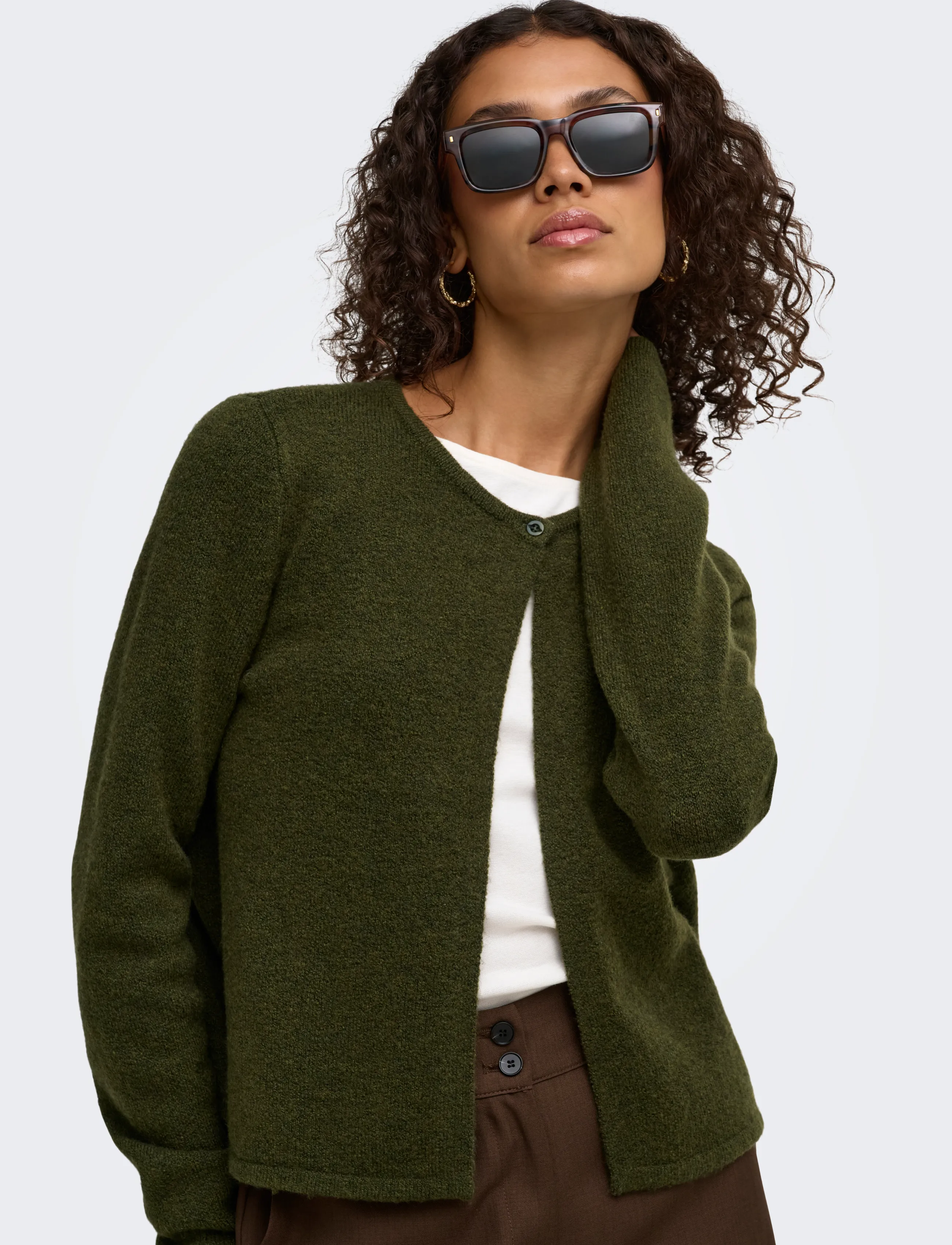 JDY JDYRUE L/S ONEBUTTON CARDI KNT NOOS - Fødselsdag - DARK OLIVE / khaki/green