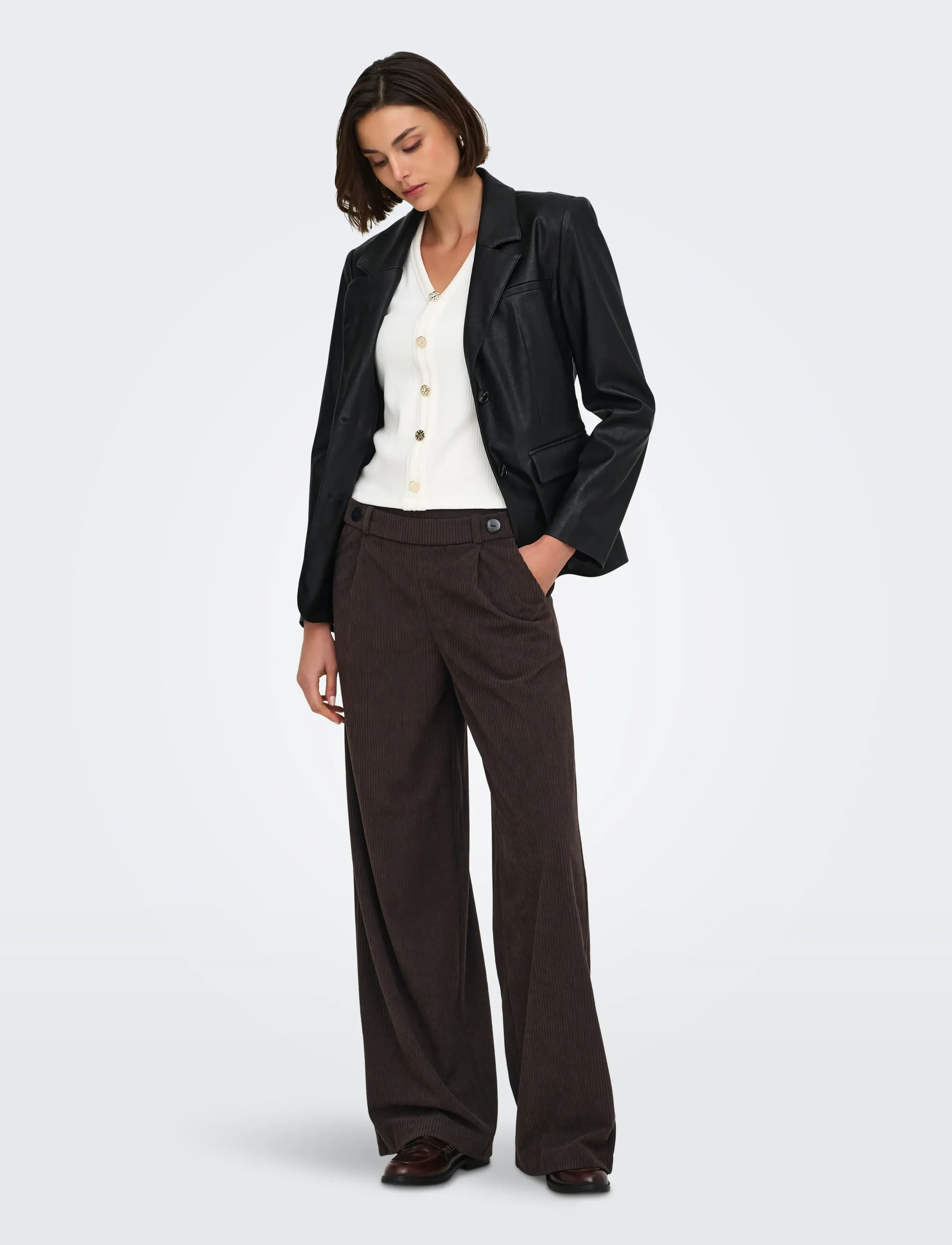 JDY - JDYGEGGO CORD PANT JRS NOOS - pantalons - coffee bean - 4