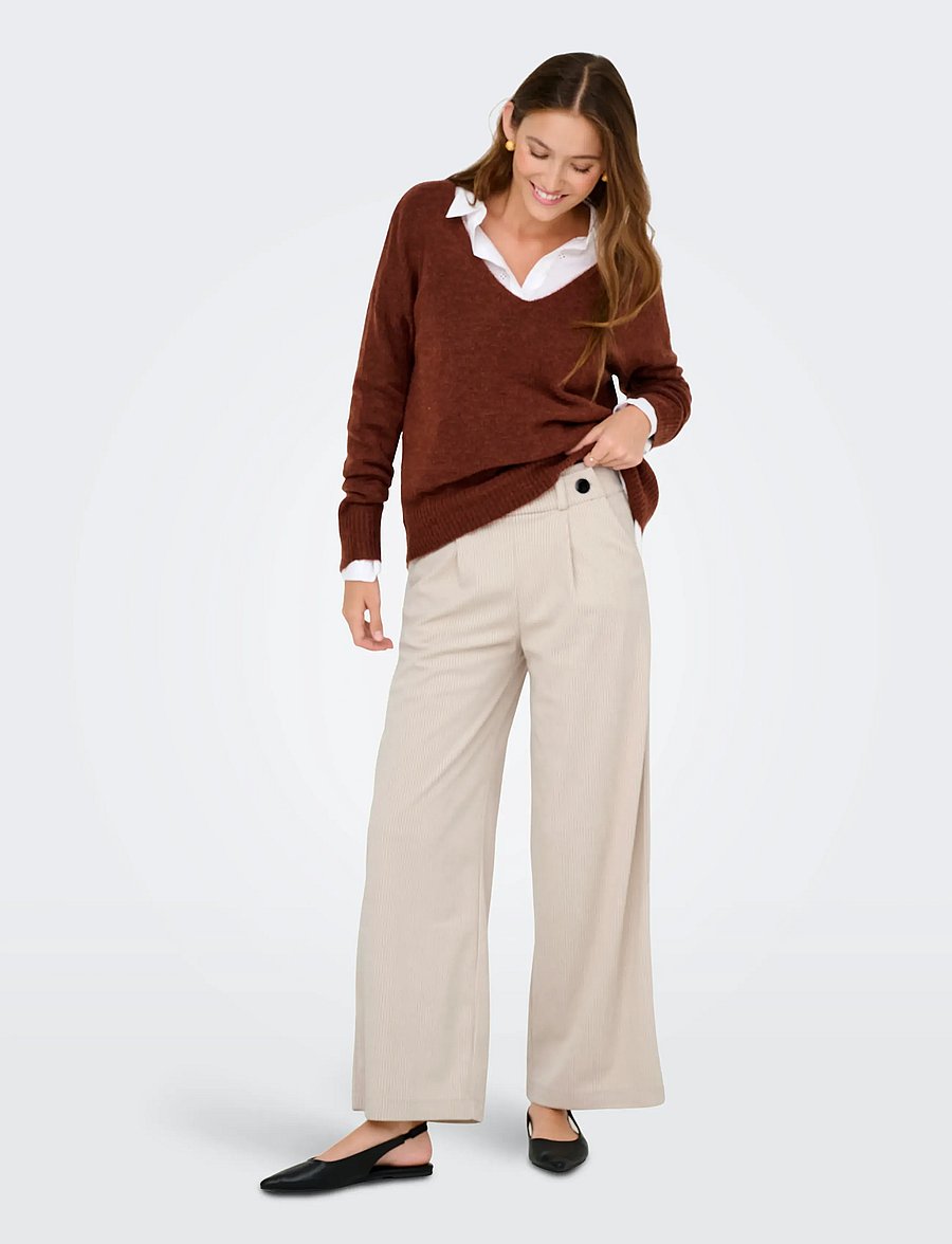 JDY - JDYGEGGO CORD PANT JRS NOOS - anzugshosen - pumice stone - 4