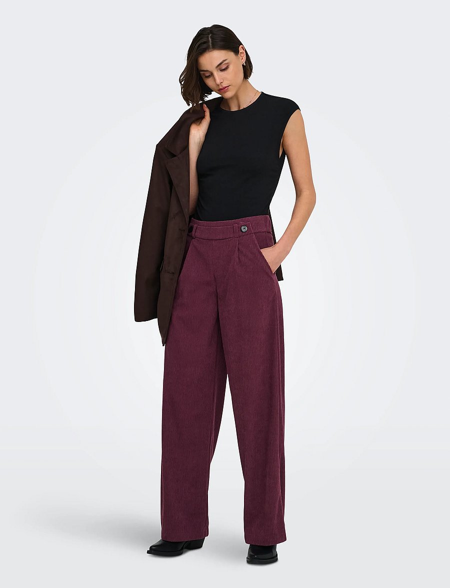 JDY - JDYGEGGO CORD PANT JRS NOOS - habitbukser - windsor wine - 4