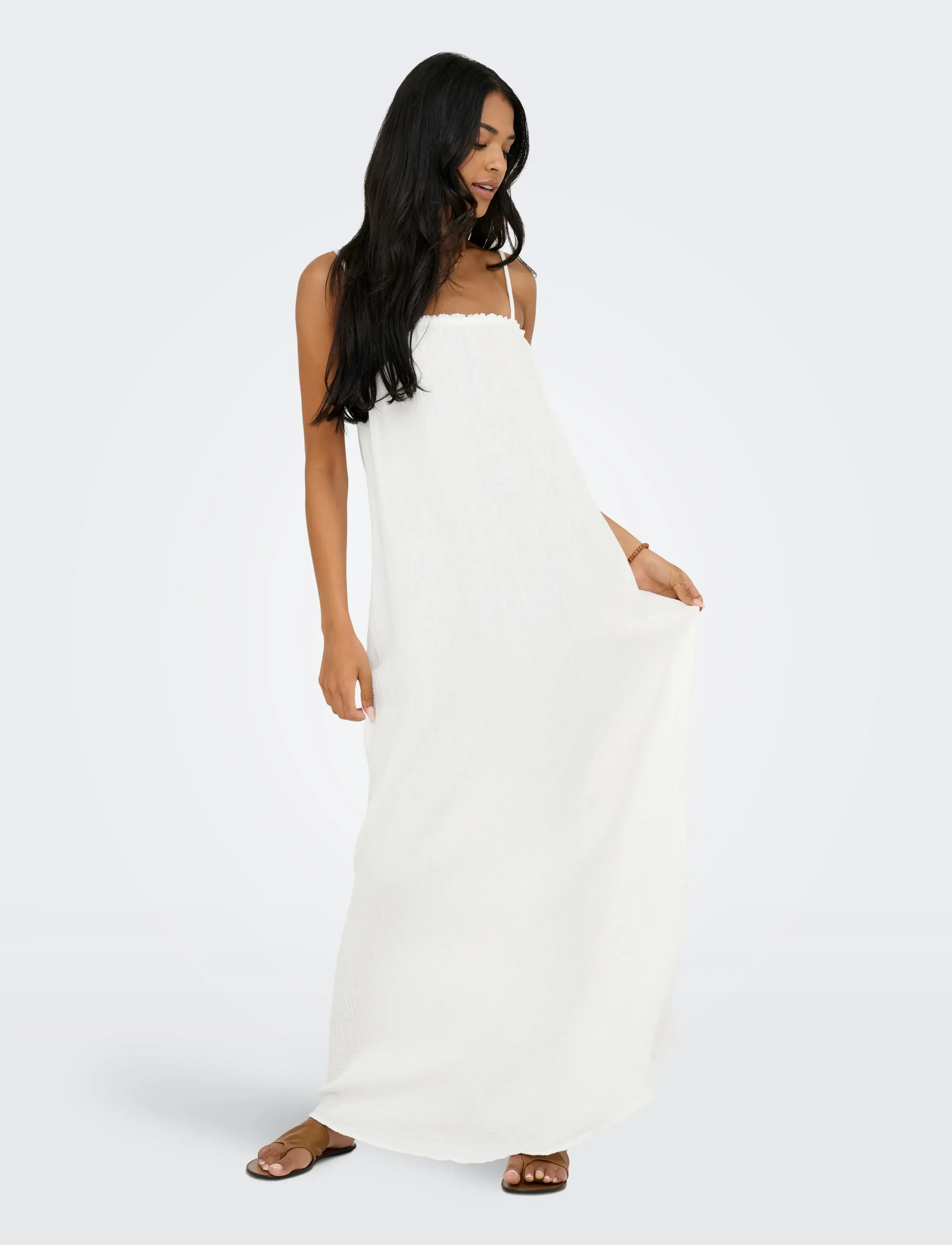 JDY JDYTHEISJAZ LIFE S/L MAXI DRESS WVN NOOS - Slip-in jurken - CLOUD DANCER / white