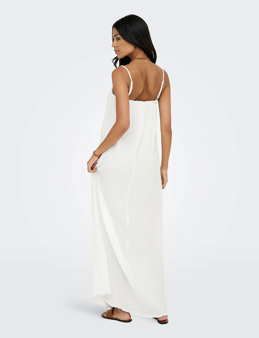 JDY - JDYTHEISJAZ LIFE S/L MAXI DRESS WVN NOOS - robes moulantes - cloud dancer - 3