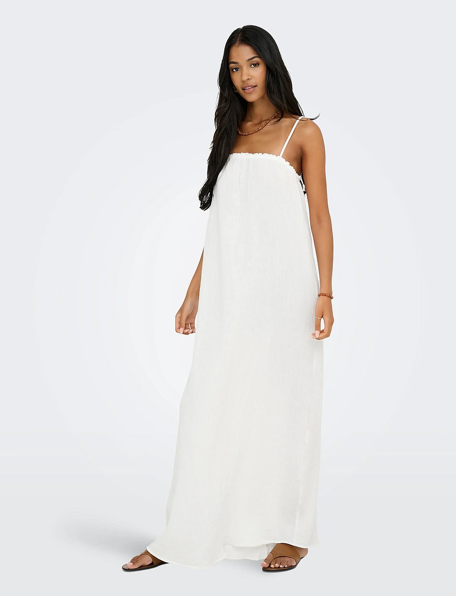 JDY - JDYTHEISJAZ LIFE S/L MAXI DRESS WVN NOOS - cloud dancer - 4