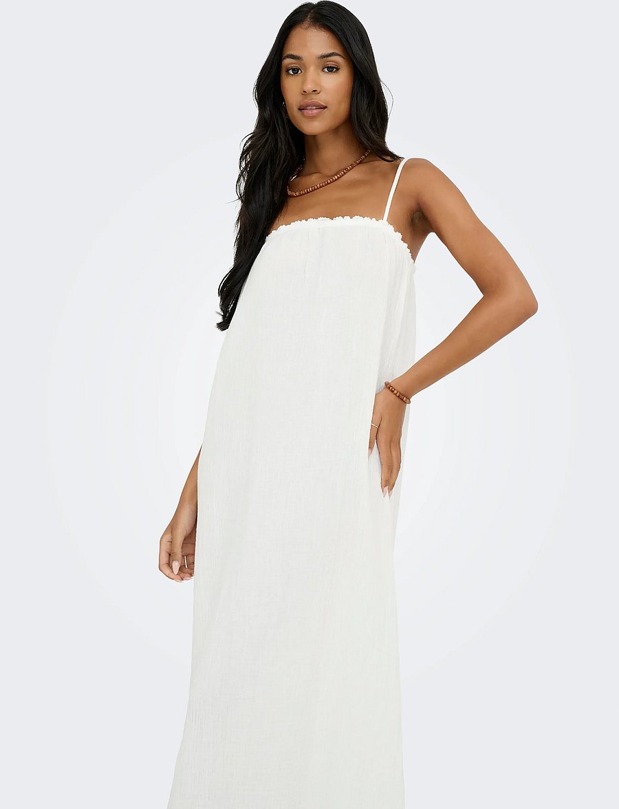 JDY - JDYTHEISJAZ LIFE S/L MAXI DRESS WVN NOOS - robes moulantes - cloud dancer - 5