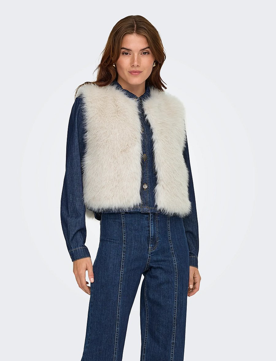JDY - JDYORA FAUX FUR WAISTCOAT OTW QIQ NOOS - birch - 0